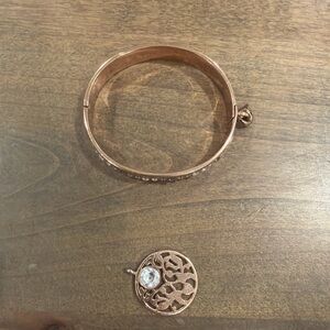 Rose Gold Nikki Lissoni Interchangeable Coin Charm Bangle